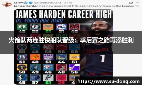 火箭队两连胜快船队晋级：季后赛之路再添胜利